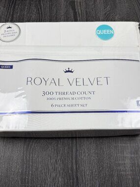 Royal Velvet 6-piece White Premium Cotton Queen Size Bedding Sheets